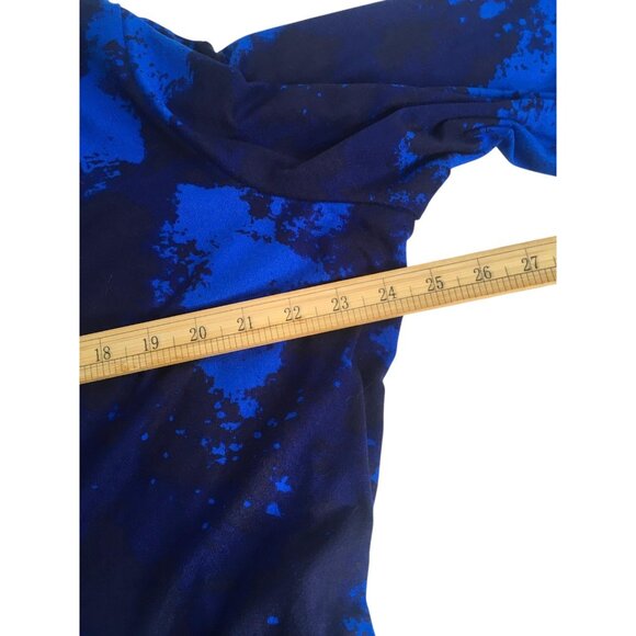 BumbleBella by Jill Martin Robe Womens 1X Blue Black Tie Waist Lounge Pockets - Picture 9 of 16